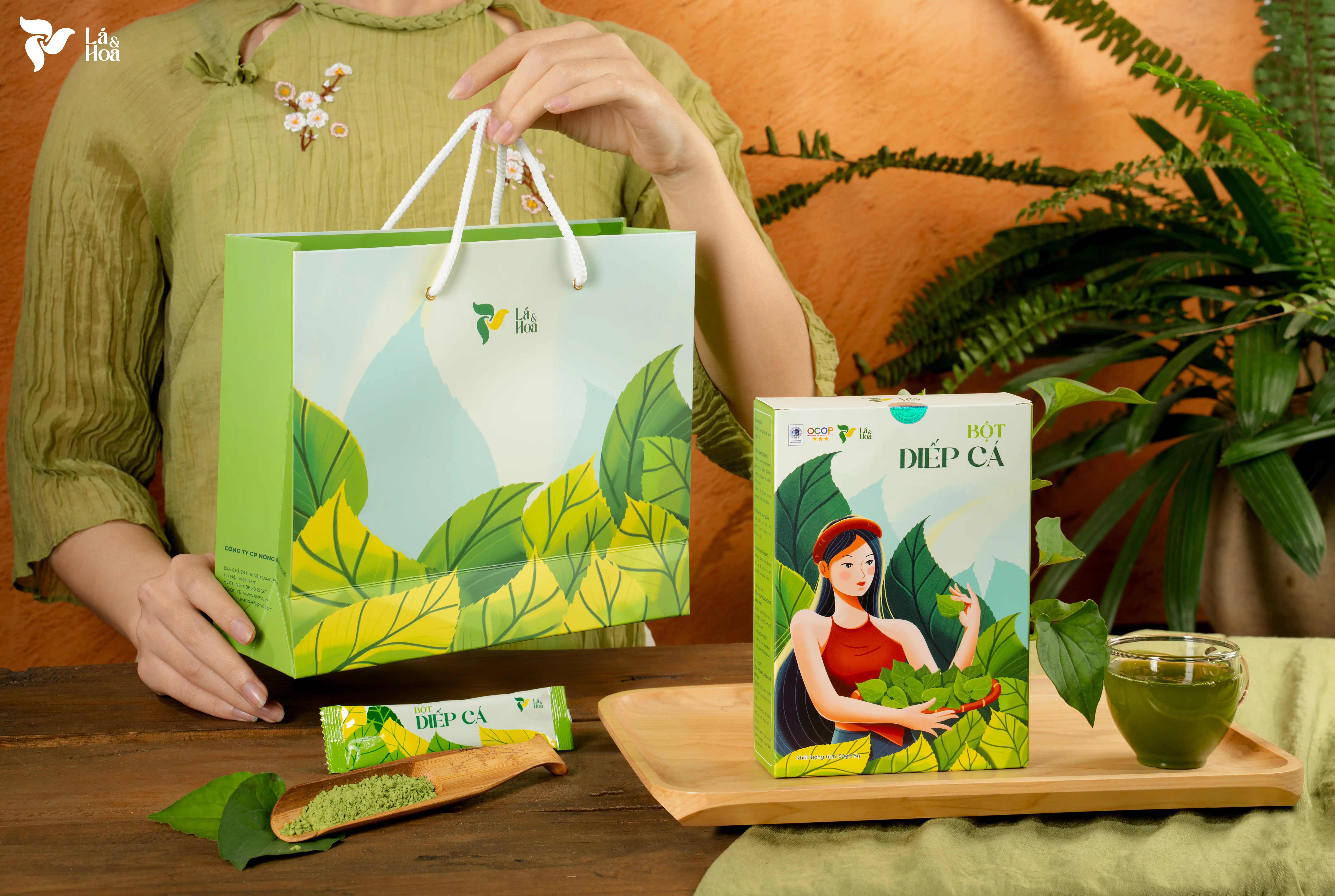 Bột Diệp Cá Lá và Hoa